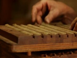 cigar maker at work Stock Footage