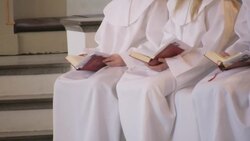 Teengers With Bibles Stock Footage