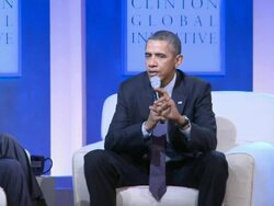 Pres Obama & former Pre Clinton on Obamacare Stock Footage