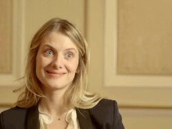 INTERVIEW - Melanie Laurent on releasing a new movie as a director at 'Aloft' Interviews at The Regent Hotel on February 12, 2014 in Berlin, Germany. Stock Footage