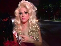 Bonnie McKee as Evil Miss America 1984 at the 2014 Just Jared Halloween Party at No Vacancy in Hollywood Stock Footage