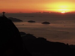 Sunrise over Corcovado Stock Footage