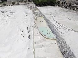 Pamukkale aerial Stock Footage