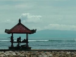 The ocean, a gazebo, infinity relax Stock Footage
