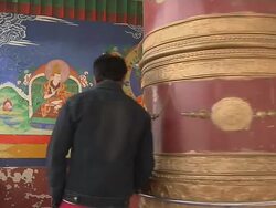 CLose Up Shot Buddhist Prayer Wheels Leh Jammu and Kashmir India Stock Footage