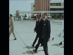 SYND 03/06/70 JORDANIAN PRIME MINISTER TALHOUNI ARRIVES News Clip