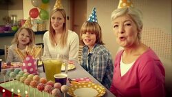 POV surprise cake and birthday song Stock Footage