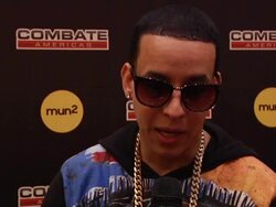 INTERVIEW - (Spanish) Daddy Yankee on his experience on Combate Americas at mun2 And Campbell McLaren Host Media Luncheon Introducing New MMA Reality Series "Combate Americas" Stock Footage
