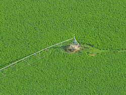 WS AERIAL ZO View of irrigation systems / New South Wales, Australia Stock Footage
