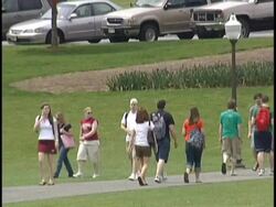 Virginia Tech campus after massacre Stock Footage