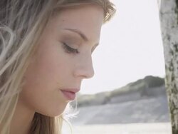Woman at the ocean Stock Footage