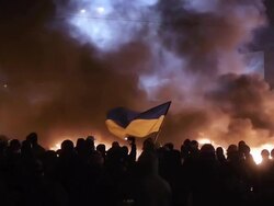 Heavy protests in Kiev, January 2014 Stock Footage