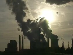 T/L Steaming Coal Power Plant Stock Footage