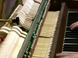 Piano - Acoustic viewed from the side Stock Footage