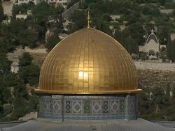 MS Golden dome of rock mosque / Jerusalem, Israel  Stock Footage