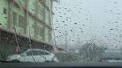 Heavy rain with bad  weather conditions on the road Stock Footage
