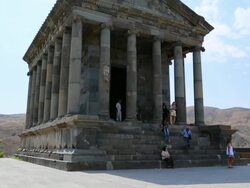Garni, view of the Greek temple, 3rd century B.C. Stock Footage