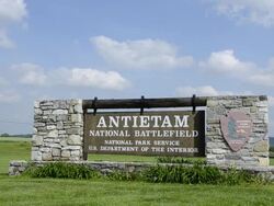 MS View of antietam national battlefield famous civil war battleground memorial  / Antietam, Maryland, United States Stock Footage