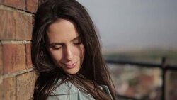 Girl on the tower portrait Stock Footage