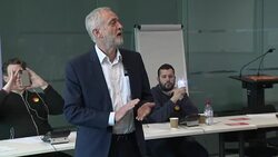 Jeremy Corbyn Speaking to Labour Activists in Manchester News Clip