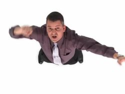 HD CRANE: Excitement Businessman Stock Footage