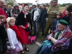 Young Woman Sings To D-Day Veteran Stock Footage