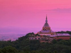 Temple on Mountain. (Time Lapse). Stock Footage