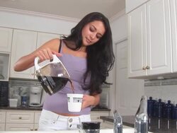 Woman pouring coffee Stock Footage