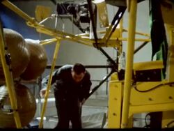 Project Mercury astronauts training in gyroscopes Stock Footage