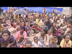 Aid workers, Refugees and starving children News Clip