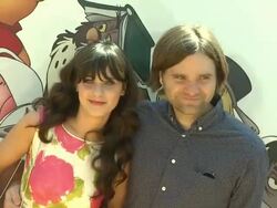 Zooey Deschanel, Ben Gibbard at the 'Winnie The Pooh' Honey-Colored-Carpet Premiere at Burbank CA. (Footage by WireImage Video/Getty Images Entertainment Video) Stock Footage