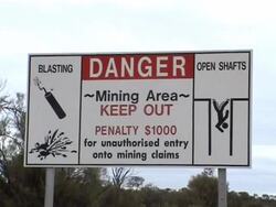 Sign for danger - Mining area Stock Footage
