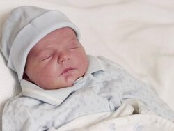 CU Shot of Infant baby boy sleeps, dreams / Beaverton, Oregon, United States  Stock Footage