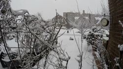 Snowstorm / Blizzard Timelapse With Clock Showing Passage Of Time Stock Footage