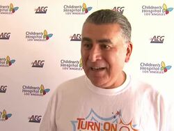INTERVIEW: Rich Cordova on the completion of the new hospital at the Heidi Klum & Jamie Lee Curtis Join Children's Hospital Los Angeles For 5K Walk Street Party & Lighting Ceremony at Los Angeles CA. (Footage by WireImage Video/GettyImages) Stock Footage