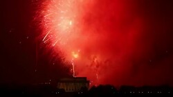 Fourth Of July Celebrated With Fireworks Over Washington, D.C. Stock Footage