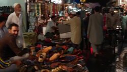 The busy streets of Old Delhi, just outside the Jama Masjid, during Ramadan Stock Footage