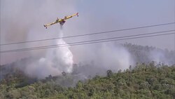 France Wildfires fire fighting planes dumping water News Clip
