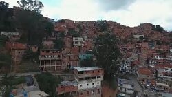 Drone Shots Over a Barrio in Caracas News Clip