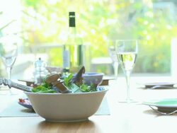 HD DOLLY: Table Setting For Lunch Stock Footage