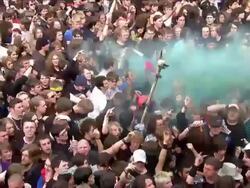 M/S EXT Concert Crowd Day Stock Footage