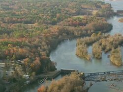 MS AERIAL ZI Shot of part of Augusta Canal / Georgia, United States Stock Footage