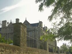 Merton College, walkway,TD Stock Footage