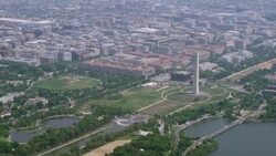 'WS ZO AERIAL Shot of Washington Monument  / Washington DC, United States' Stock Footage