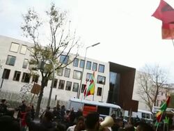 Kurds In Berlin Protest For Kobane Stock Footage