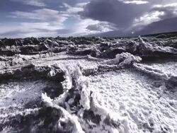 WS LA POV View of Dry Cracked Earth and Salt Flats / Death Valley NP, California, United States  Stock Footage