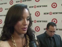 INTERVIEW: Selita Ebanks talking about having Target community at the Target Celebrates Opening Of East Harlem Location With Star-Studded Party at New York NY.  Stock Footage
