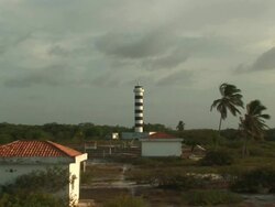 WS ZI Shot of lighthouse / Ilha dos Lencois, Maranhao, Brazil Stock Footage