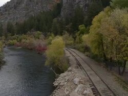 Scenic Mountain Train Tracks Stock Footage