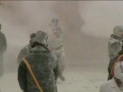 Spanish festival features battle of flour and eggs Stock Footage